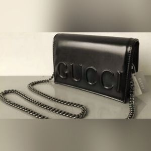 Gucci XI Embossed Chain Strap Bag